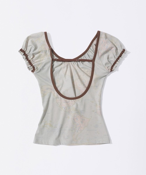 SCULPTOR(スカルプター)の「Tourist Scoop Back Tee(Tシャツ/カットソー・レディース・アイボリー/ライトブルー・SMALL/X-SMALL/LARGE/MEDIUM)」の9枚目の写真