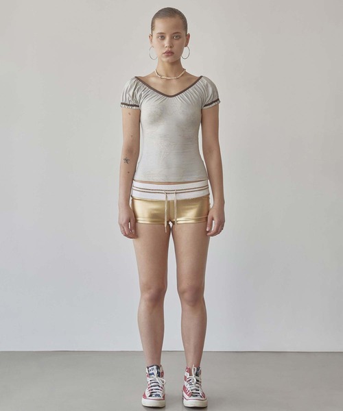 SCULPTOR(スカルプター)の「Tourist Scoop Back Tee(Tシャツ/カットソー・レディース・アイボリー/ライトブルー・SMALL/X-SMALL/LARGE/MEDIUM)」の10枚目の写真