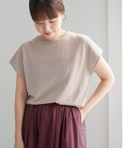 IENA(イエナ)の「《追加2》シアーミニ裏毛 Tシャツ(Tシャツ/カットソー・レディース・ホワイト/ライトグレー・FREE)」の2枚目の写真
