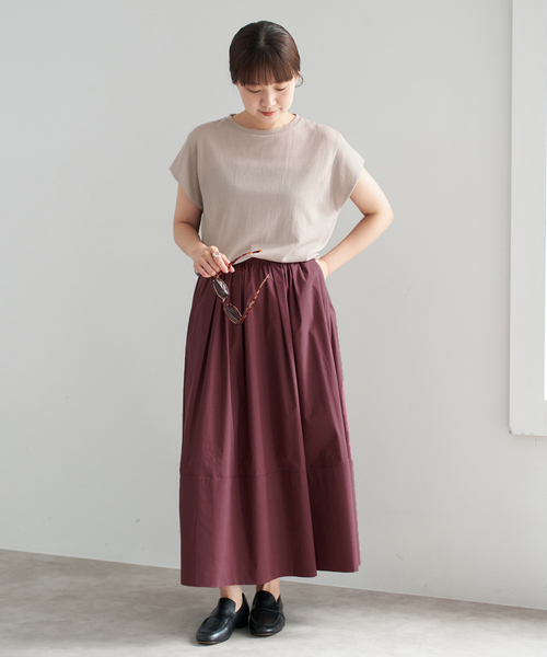 IENA(イエナ)の「《追加2》シアーミニ裏毛 Tシャツ(Tシャツ/カットソー・レディース・ホワイト/ライトグレー・FREE)」の3枚目の写真