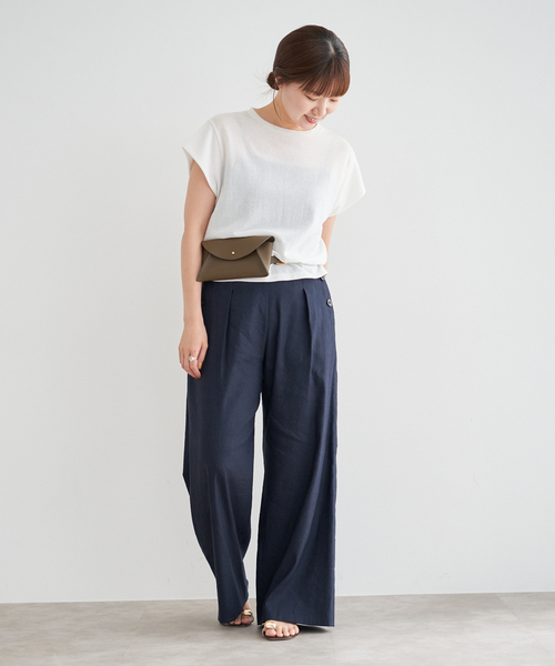 IENA(イエナ)の「《追加2》シアーミニ裏毛 Tシャツ(Tシャツ/カットソー・レディース・ホワイト/ライトグレー・FREE)」の9枚目の写真