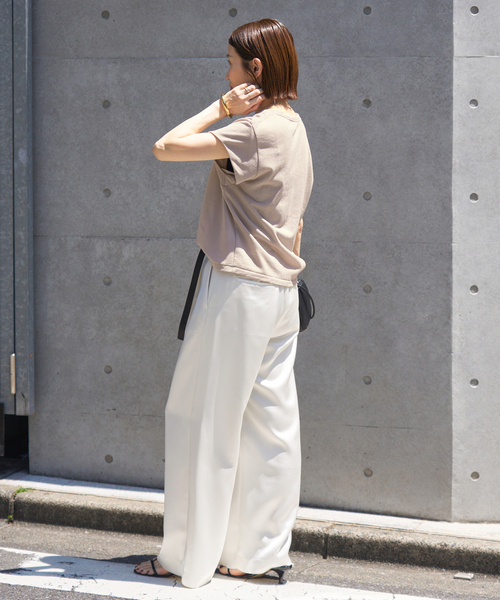 IENA(イエナ)の「《追加2》シアーミニ裏毛 Tシャツ(Tシャツ/カットソー・レディース・ホワイト/ライトグレー・FREE)」の22枚目の写真