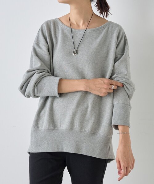BEARDSLEY（ビアズリー）の「《FRIPIER》ボートネックトレーナー（スウェット・レディース・モスグリーン/グレー・FREE）」の6枚目の写真