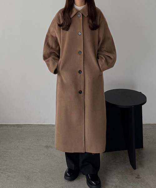セール】ボリュームスリーブステンカラーロングコート（ステンカラー