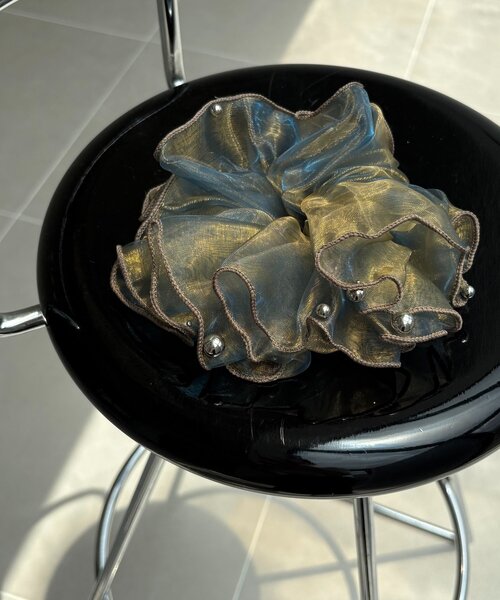 CAPRICIEUX LE'MAGE（カプリシューレマージュ）の「〈GOLDY/ゴールディ〉オーガンジーシルバードットシュシュ（シュシュ・レディース・ブルー/ホワイト/ブラウン/ピンク・FREE）」の11枚目の写真