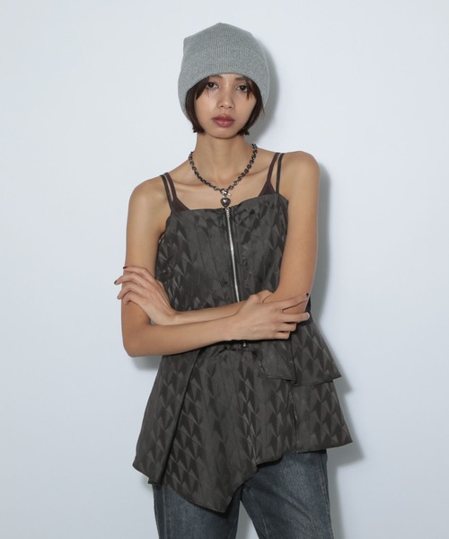 PAGEBOY(ページボーイ)の「アシメJQキャミチュニック(キャミソール・レディース・オフホワイト/ブラック・FREE)」の7枚目の写真