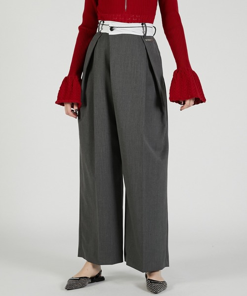PRANK PROJECT(プランクプロジェクト)の「マーベルトアシメタックパンツ / Marble Asymmetrical Pants(その他パンツ・レディース・グレー/ブラック・38/36)」の1枚目の写真
