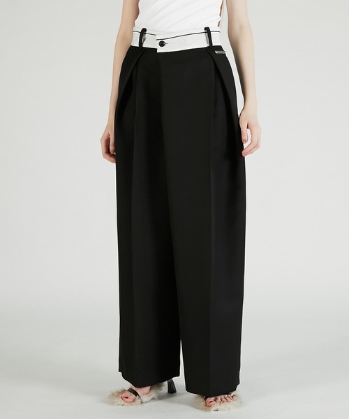 PRANK PROJECT(プランクプロジェクト)の「マーベルトアシメタックパンツ / Marble Asymmetrical Pants(その他パンツ・レディース・グレー/ブラック・38/36)」の2枚目の写真