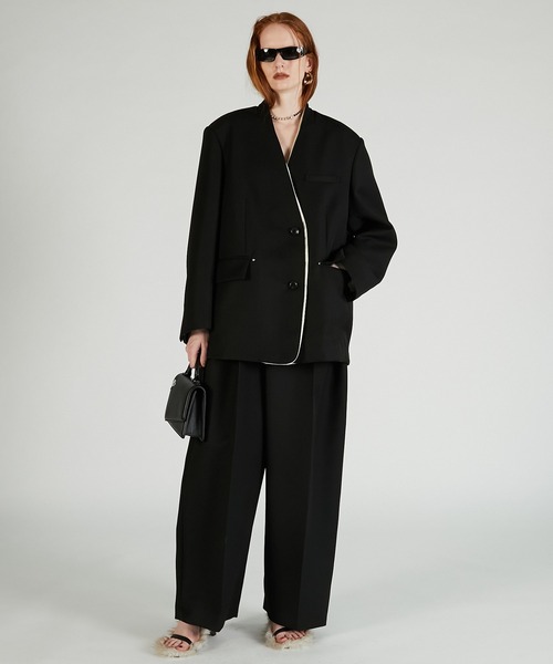 PRANK PROJECT(プランクプロジェクト)の「マーベルトアシメタックパンツ / Marble Asymmetrical Pants(その他パンツ・レディース・グレー/ブラック・38/36)」の4枚目の写真