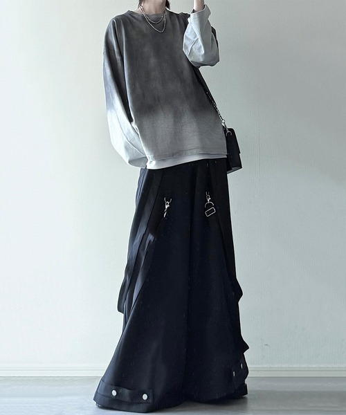 PAMM グラデーション長袖Tシャツ cussil/クシル】フェードグラデーションガーメントダイ長袖T