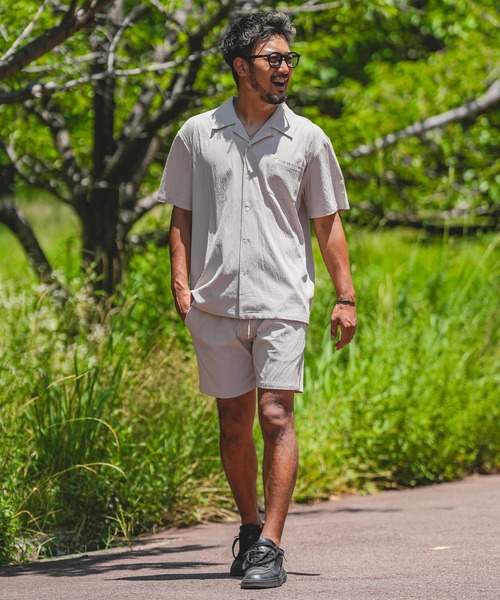 adamsJUGGLER（アダムスジャグラー）の「RTEGヘイイングショートシャツ（シャツ/ブラウス・メンズ・ベージュ/ブラック・M/L/XL）」の10枚目の写真