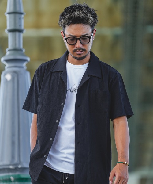 adamsJUGGLER（アダムスジャグラー）の「RTEGヘイイングショートシャツ（シャツ/ブラウス・メンズ・ベージュ/ブラック・M/L/XL）」の13枚目の写真