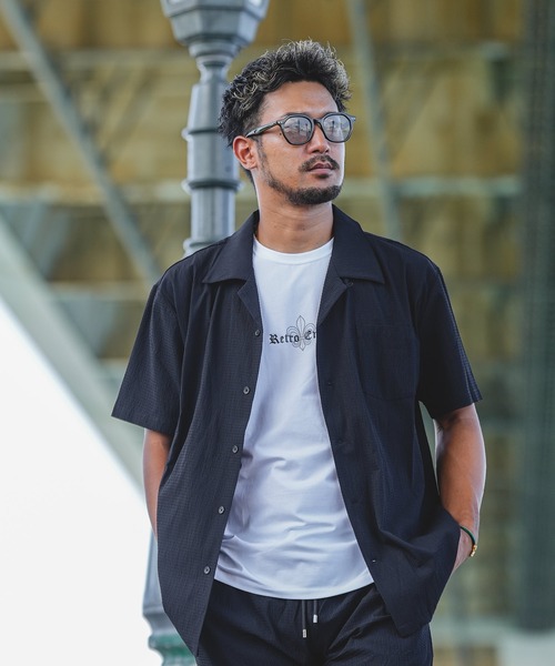 adamsJUGGLER（アダムスジャグラー）の「RTEGヘイイングショートシャツ（シャツ/ブラウス・メンズ・ベージュ/ブラック・M/L/XL）」の14枚目の写真