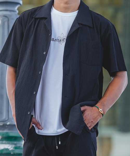 adamsJUGGLER（アダムスジャグラー）の「RTEGヘイイングショートシャツ（シャツ/ブラウス・メンズ・ベージュ/ブラック・M/L/XL）」の16枚目の写真