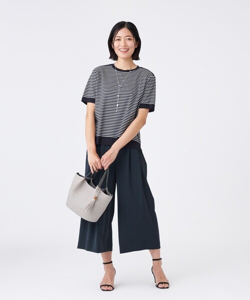 TRANS WORK(トランスワーク)の「【吸水速乾・接触冷感・UV・ウォッシャブル】ファンクションデシンパンツ(その他パンツ・レディース・ネイビー/ブラウン・36/38/40)」の5枚目の写真