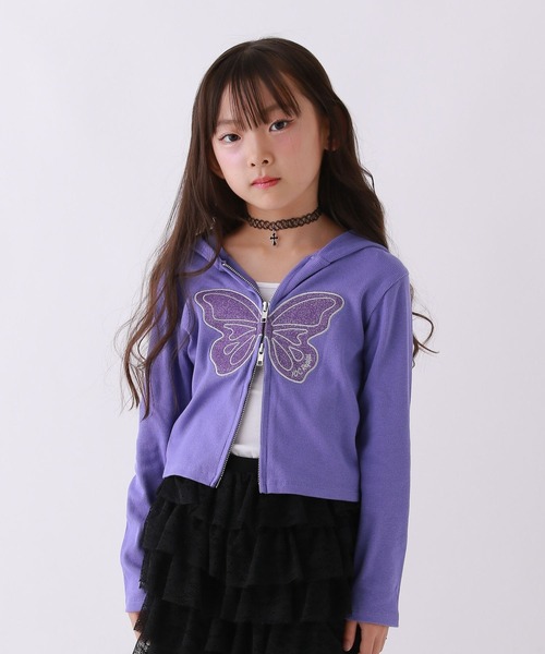10C REPIPI（ジューシーレピピ）の「【10C REPIPI】バタフライZIPフーディ（Tシャツ/カットソー・キッズ・ブラック/パープル/ホワイト・120cm/130cm/110cm）」の3枚目の写真