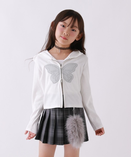 10C REPIPI（ジューシーレピピ）の「【10C REPIPI】バタフライZIPフーディ（Tシャツ/カットソー・キッズ・ブラック/パープル/ホワイト・120cm/130cm/110cm）」の6枚目の写真