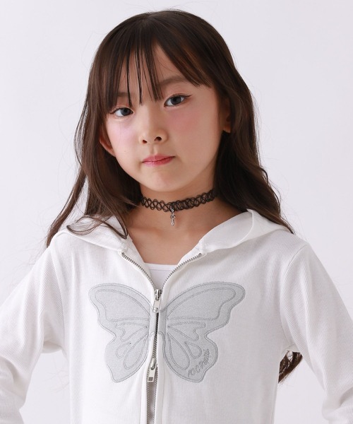 10C REPIPI（ジューシーレピピ）の「【10C REPIPI】バタフライZIPフーディ（Tシャツ/カットソー・キッズ・ブラック/パープル/ホワイト・120cm/130cm/110cm）」の7枚目の写真