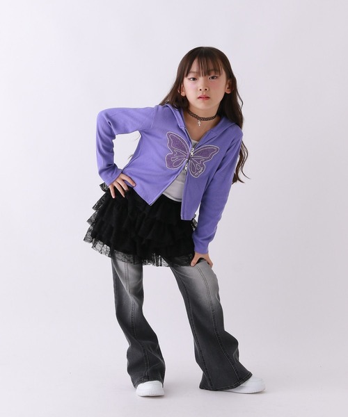 10C REPIPI（ジューシーレピピ）の「【10C REPIPI】バタフライZIPフーディ（Tシャツ/カットソー・キッズ・ブラック/パープル/ホワイト・120cm/130cm/110cm）」の8枚目の写真