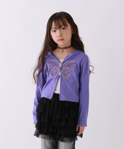 10C REPIPI（ジューシーレピピ）の「【10C REPIPI】バタフライZIPフーディ（Tシャツ/カットソー・キッズ・ブラック/パープル/ホワイト・120cm/130cm/110cm）」の9枚目の写真