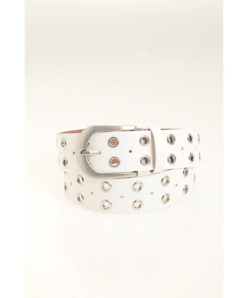 jouetie（ジュエティ）の「ワイドダブルハトメベルト（ベルト・レディース・ブラック/オフホワイト・FREE）」の5枚目の写真