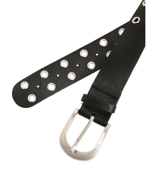 jouetie（ジュエティ）の「ワイドダブルハトメベルト（ベルト・レディース・ブラック/オフホワイト・FREE）」の6枚目の写真