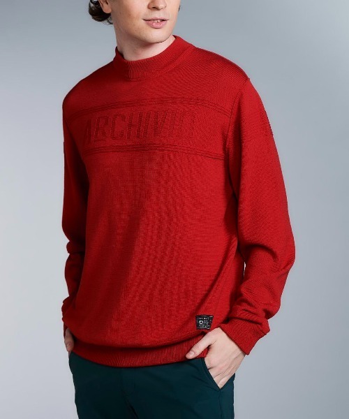 archivio(アルチビオ)の「<MENS>【メンズ】ウール100%地柄編みロゴニット(ニット/セーター・メンズ・カーキ/ブラック/ホワイト/レッド・L/M)」の7枚目の写真