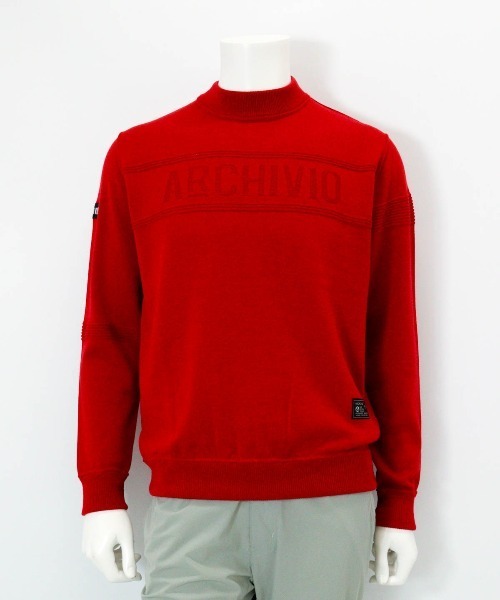 archivio(アルチビオ)の「<MENS>【メンズ】ウール100%地柄編みロゴニット(ニット/セーター・メンズ・カーキ/ブラック/ホワイト/レッド・L/M)」の5枚目の写真
