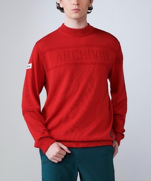 archivio(アルチビオ)の「<MENS>【メンズ】ウール100%地柄編みロゴニット(ニット/セーター・メンズ・カーキ/ブラック/ホワイト/レッド・L/M)」の9枚目の写真