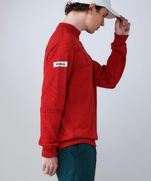 archivio(アルチビオ)の「<MENS>【メンズ】ウール100%地柄編みロゴニット(ニット/セーター・メンズ・カーキ/ブラック/ホワイト/レッド・L/M)」の12枚目の写真