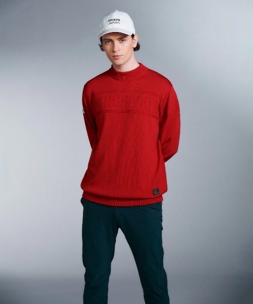 archivio(アルチビオ)の「<MENS>【メンズ】ウール100%地柄編みロゴニット(ニット/セーター・メンズ・カーキ/ブラック/ホワイト/レッド・L/M)」の13枚目の写真