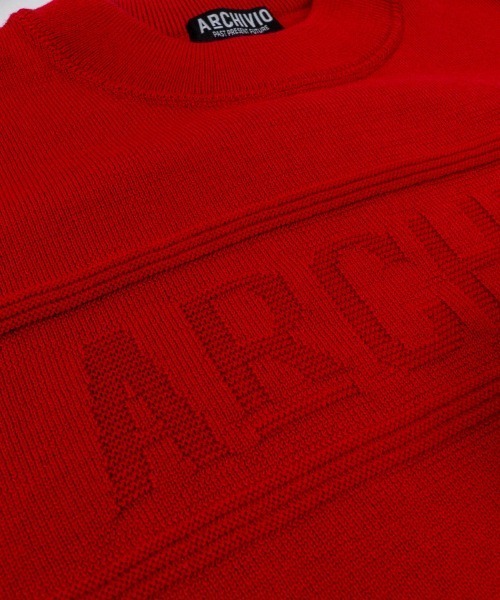 archivio(アルチビオ)の「<MENS>【メンズ】ウール100%地柄編みロゴニット(ニット/セーター・メンズ・カーキ/ブラック/ホワイト/レッド・L/M)」の17枚目の写真
