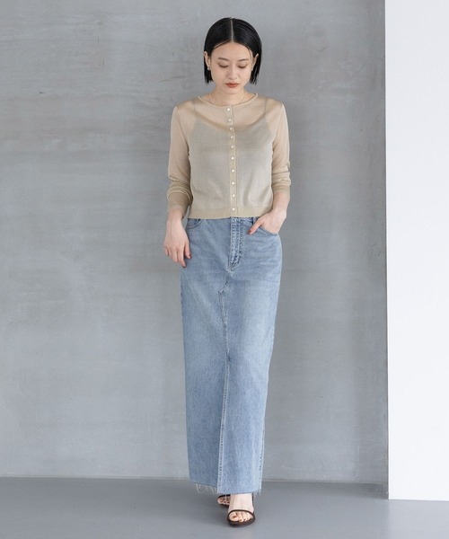 A part by（アパートバイ）の「ラメシアークルーカーディガン（カーディガン/ボレロ・レディース・ライトベージュ/ライトブラウン/グレー系その他2・FREE）」の5枚目の写真