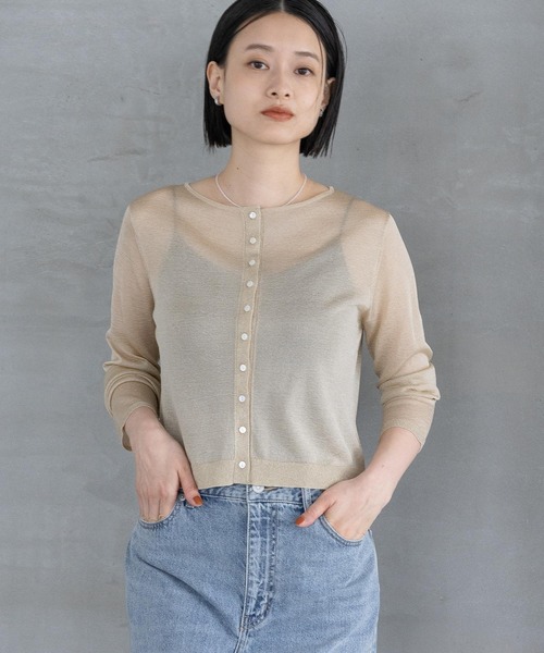 セール】ラメシアークルーカーディガン（カーディガン/ボレロ）｜A