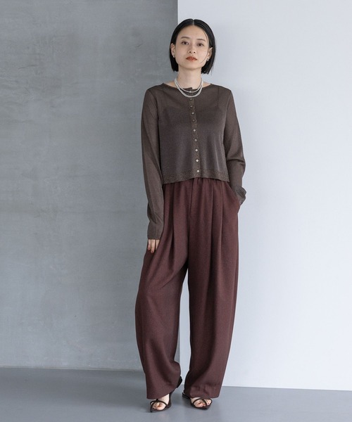 A part by（アパートバイ）の「ラメシアークルーカーディガン（カーディガン/ボレロ・レディース・ライトベージュ/ライトブラウン/グレー系その他2・FREE）」の14枚目の写真