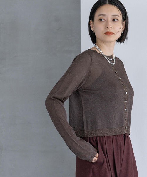 A part by（アパートバイ）の「ラメシアークルーカーディガン（カーディガン/ボレロ・レディース・ライトベージュ/ライトブラウン/グレー系その他2・FREE）」の17枚目の写真