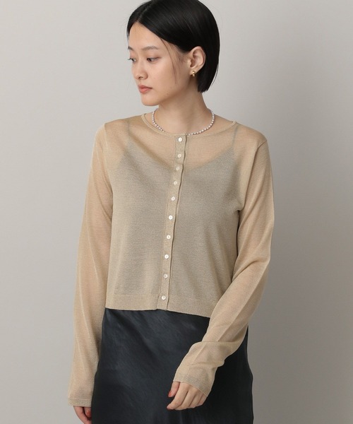 A part by（アパートバイ）の「ラメシアークルーカーディガン（カーディガン/ボレロ・レディース・ライトベージュ/ライトブラウン/グレー系その他2・FREE）」の11枚目の写真