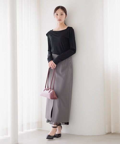 Andemiu（アンデミュウ）の「オフショルカットソー586711（Tシャツ/カットソー・レディース・ブラック/ブラウン・FREE）」の4枚目の写真