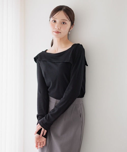 Andemiu（アンデミュウ）の「オフショルカットソー586711（Tシャツ/カットソー・レディース・ブラック/ブラウン・FREE）」の5枚目の写真