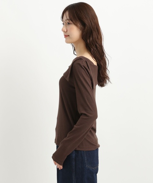 Andemiu（アンデミュウ）の「オフショルカットソー586711（Tシャツ/カットソー・レディース・ブラック/ブラウン・FREE）」の19枚目の写真