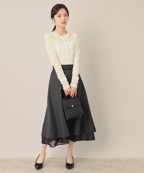 couture brooch（クチュールブローチ）の「レースリングドットカーディガン（カーディガン/ボレロ・レディース・アイボリー/ブラック/ダークブラウン・38）」の10枚目の写真