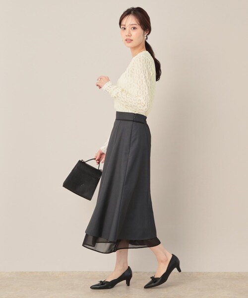 couture brooch（クチュールブローチ）の「レースリングドットカーディガン（カーディガン/ボレロ・レディース・アイボリー/ブラック/ダークブラウン・38）」の11枚目の写真