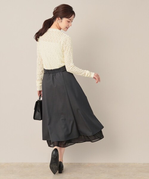 couture brooch（クチュールブローチ）の「レースリングドットカーディガン（カーディガン/ボレロ・レディース・アイボリー/ブラック/ダークブラウン・38）」の12枚目の写真