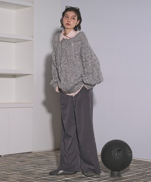 loin nuit（ロワンニュイ）の「loose volume 2way knit / ルーズボリュームツーウェイニット（ニット/セーター・レディース・アイボリー/ライトブルー/グレー・FREE）」の10枚目の写真