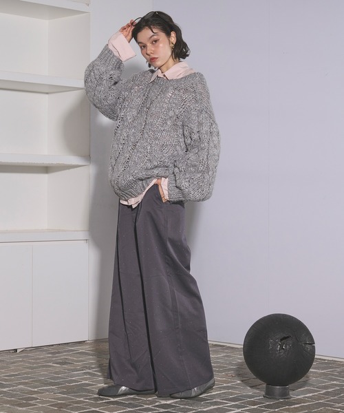 loin nuit（ロワンニュイ）の「loose volume 2way knit / ルーズボリュームツーウェイニット（ニット/セーター・レディース・アイボリー/ライトブルー/グレー・FREE）」の9枚目の写真