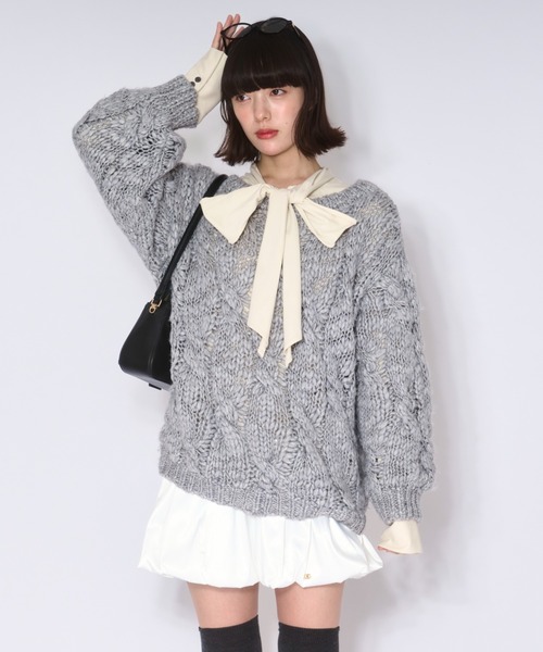 セール】loose volume 2way knit / ルーズボリュームツーウェイニット