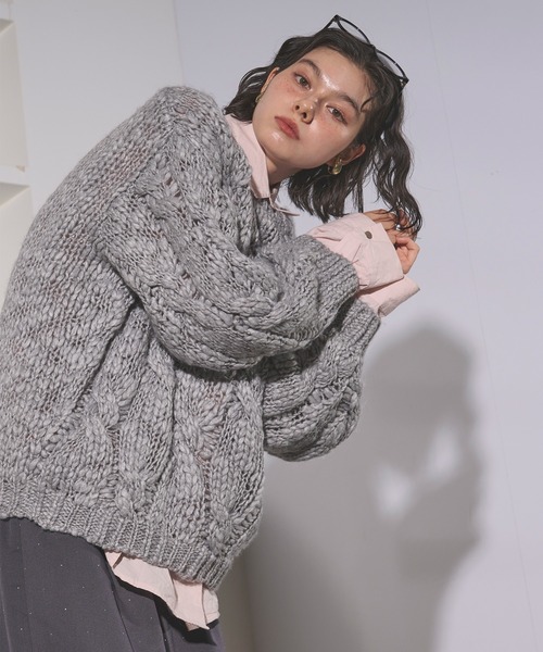 loin nuit（ロワンニュイ）の「loose volume 2way knit / ルーズボリュームツーウェイニット（ニット/セーター・レディース・アイボリー/ライトブルー/グレー・FREE）」の7枚目の写真