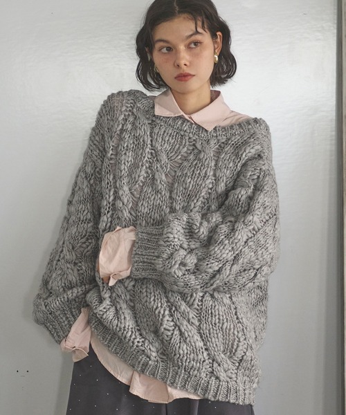 loin nuit（ロワンニュイ）の「loose volume 2way knit / ルーズ