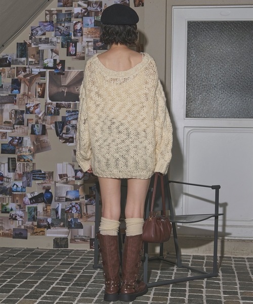 loin nuit（ロワンニュイ）の「loose volume 2way knit / ルーズボリュームツーウェイニット（ニット/セーター・レディース・アイボリー/ライトブルー/グレー・FREE）」の11枚目の写真