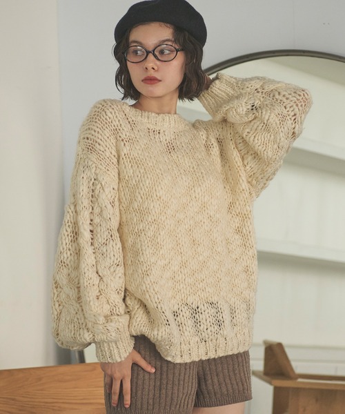 loin nuit（ロワンニュイ）の「loose volume 2way knit / ルーズボリュームツーウェイニット（ニット/セーター・レディース・アイボリー/ライトブルー/グレー・FREE）」の17枚目の写真